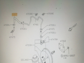 Slang remdrukbekrachtiger Nissan Micra K11 47474-52B00 / Hose-booster Nissan Micra K11