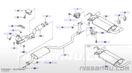 Uitlaatrubber achterdemper Nissan Murano Z50 20651-5L300