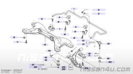 Bevestigingsbeugel stabilisatorstang vooras Nissan 54614-50Y00 B13/ N14/ N15/ Y10 Gebruikt.