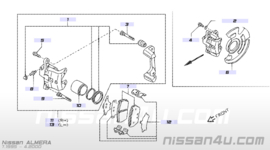 Remklauw rechtsvoor Nissan Almera N15 41001-0M800 Gereviseerd.