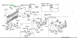 Montagesteun radiateur Nissan 21521-50M00 B12/ N13/ T12/ U11 Gebruikt.