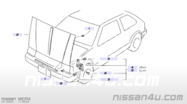 Aanslagrubber motorkap Nissan 65822-M7000 K10/ N12/ S13/ WD21 Gebruikt.