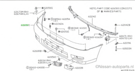 Fascia kit-front bumper Nissan Almera N15 62022-2N225 New.