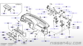 Panel-instrument lower, assist Nissan Primera P11/WP11 68108-9F602
