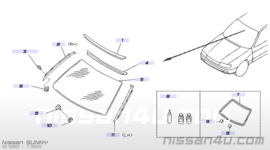 Bevestigingsplug voorruit Nissan Sunny N14 80874-50C00 Origineel