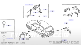 Cilinderslot bestuurdersportier Nissan Almera (Tino) N16/V10 80601-BM625