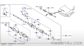 Aandrijfas rechts Nissan Primera Wagon W10 39100-70N00