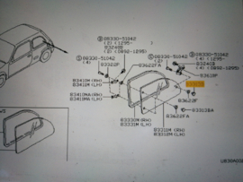 Moer zijruit Nissan Micra K11 76844-6F610 Gebruikt.