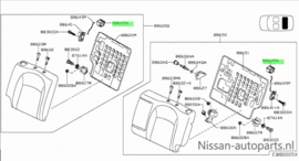 Knob-lock, rear seat back Nissan Qashqai J10 88645-BR70A Original.