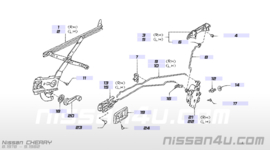 Chromen deurgreep links buitenzijde Datsun Cherry F10/ N10 80607-M3000 Gebruikt.