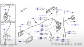 Deurgreep buitenzijde rechtsvoor Nissan 80606-01A10 B11/ D21/ WD21 Nieuw