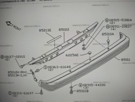 Reinforce-inner rear bumper Nissan Sunny B11 85024-03A01 Used part.