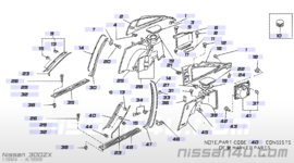 Garnish-rear wheel house, right-hand Nissan 300ZX Z31 76972-04P00 Used part.