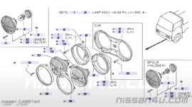 Binnenste koplamp Nissan 26701-C9901 C120/ E23/ F22