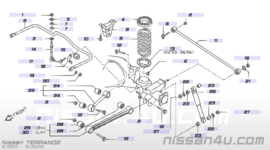 Chassisveer achteras Nissan Terrano2 R20 55020-0F002