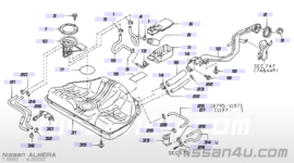 Montagebout brandstoftankdeksel Nissan 01436-01821  A32/ CA32/ N15/ R50/ Z33