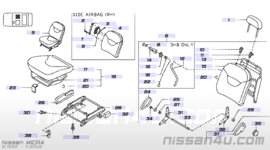 Seat front, right-hand Nissan Micra K11 87000-1F605