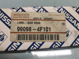 Label-side ''16 valve'' Nissan Micra K11 99098-4F101 Original.