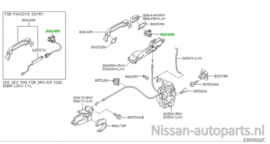 Deurgreepdeel buitenzijde portier Nissan Micra K12 80648-AX600 Origineel.