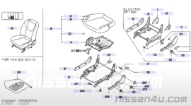 Afdekkap bedieningsknop hoogteverstelling voorstoel Nissan Primera P11 87346-9F462