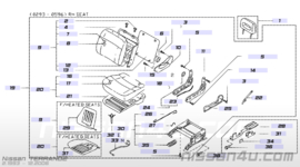 Afdekkap geleiderails voorstoel Nissan Terrano2 R20 87508-0F000