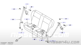 Veiligheidsgordelspanner achterbank links Nissan Micra K11 88845-4F200 Gebruikt.