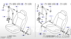 Slider bar seat belt, right-hand Nissan Micra K11 86846-4F100 Used part.