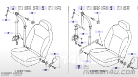 Veiligheidsgordelspanner rechtsvoor Nissan Micra K11  86844-4F110