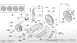 Washer-pulley, crankshaft Nissan 12308-42L00 B12/ B13/ C23/ D21/ D22/ M11/ N13/ N14/ N15/ P10/ P11/ R20/ S14/ S15/ T12/ T72/ V10/ W10/ WP11/ Y10/ Z32 Used part.