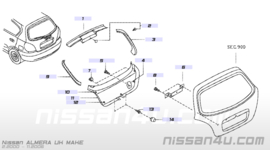 Afdekkap achterklep links Nissan Almera N16 90903-BN402 (90903-BM400)