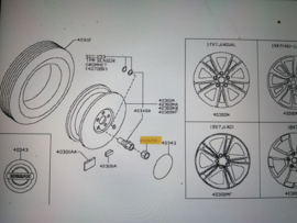 Cap-wheel bolt Nissan Qashqai J11 40265-4EA1B Original.