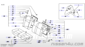 Achterbankrugleuning links Nissan Sunny N14 88650-52C00