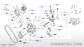 Pakking thermostaathuis Nissan 11062-9C601 C23/ R20 Origineel.