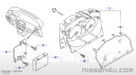 Kilometerteller/cockpit Nissan Micra K12 24810-AX864 gebruikt.