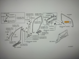 Hoedenplankklem rechtsachter Nissan Patrol Y61 79917-VB000 Origineel.