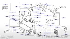 Montageklem aircoleiding Nissan Primera P11/ WP11 92556-2F000