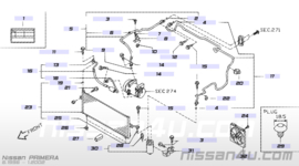 Aircocondensorrubber onderzijde Nissan 92119-2F000 K11/ P11/ WP11