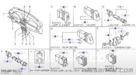 Alarmlichtschakelaar Nissan Micra K11 25290-1F600