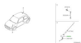 Antennevoet Nissan 28208-6F610 K11/ N16/ P11/ V10/ WP11 Origineel.