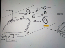 Afdichtrubber koplamp Nissan Qashqai J10/ JJ10 26029-AU300 (lange levertijd)