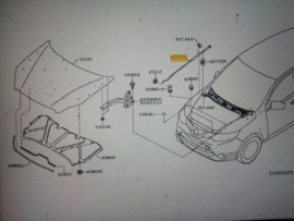 Motorkapstang Nissan Qashqai J11 65771-4EA0A Origineel.