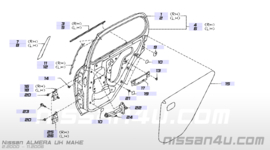 Seal-rear door partition, left-hand Nissan Almera N16 82839-BM700