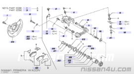 Remklauwrevisieset achteras Nissan 200SX S14 / Nissan Primera Wagon W10 44120-N9528