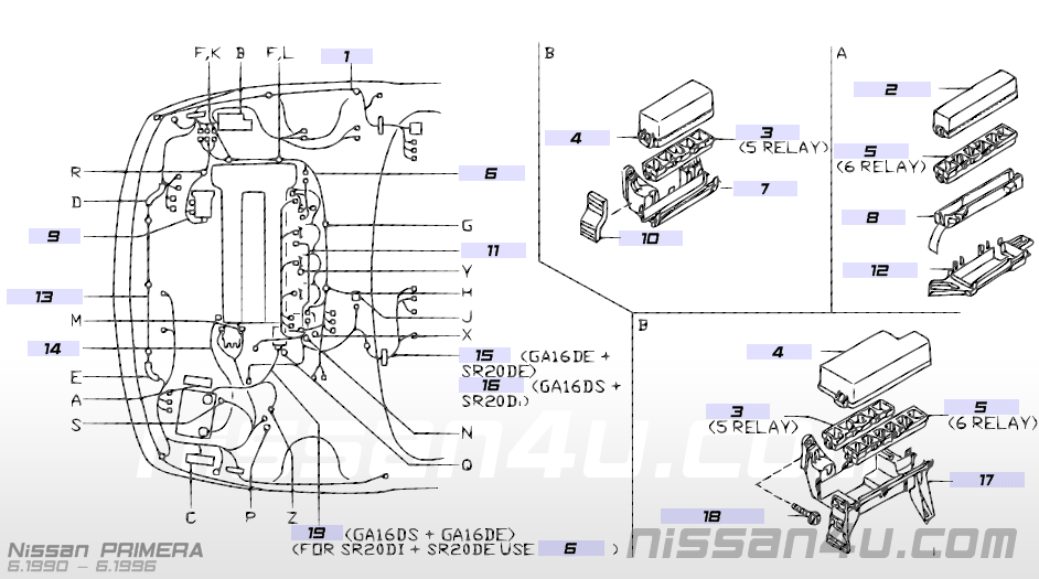 Cover-relay box Nissan Primera P10 24382-71J00 Original.