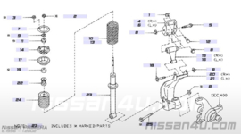 Bolt shock absorber, lower Nissan Primera P10/ P11/ WP11 54368-50J00 Used part.