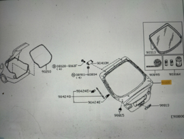 Achterklep Nissan Primera P11 hatchback 90100-9F730 Z01 Gebruikt.