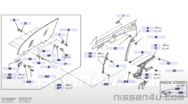 Portierruit links Nissan 100NX B13 80301-66Y05