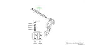 Camshaft K9K Nissan Qashqai J10 13001-00Q0B (13010-00Q0B) Used part.