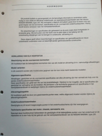 Product bulletin volume 25 '' Nissan Maxima J30 '' introduktie mededeling. Gebruikt.