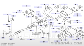 Achterdemper Nissan Sunny N14 GTI 20100-57Y61 (20100-57Y60) Gebruikt